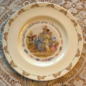 🐰1993 Royal Doulton Bunnykins Christening Plate 🩷 Excellent Condition🩷